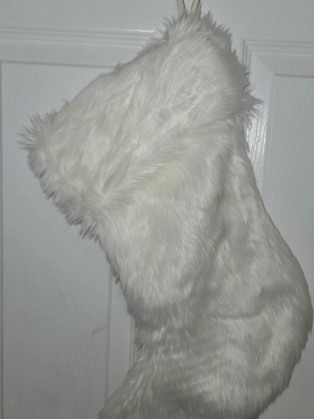 Wondershop Christmas Stocking White Faux Fur Plush Holiday Decor 18